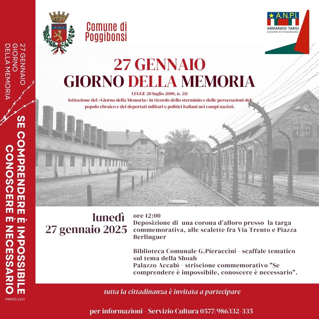 Giorno della Memoria 2025, la commemorazione a Poggibonsi