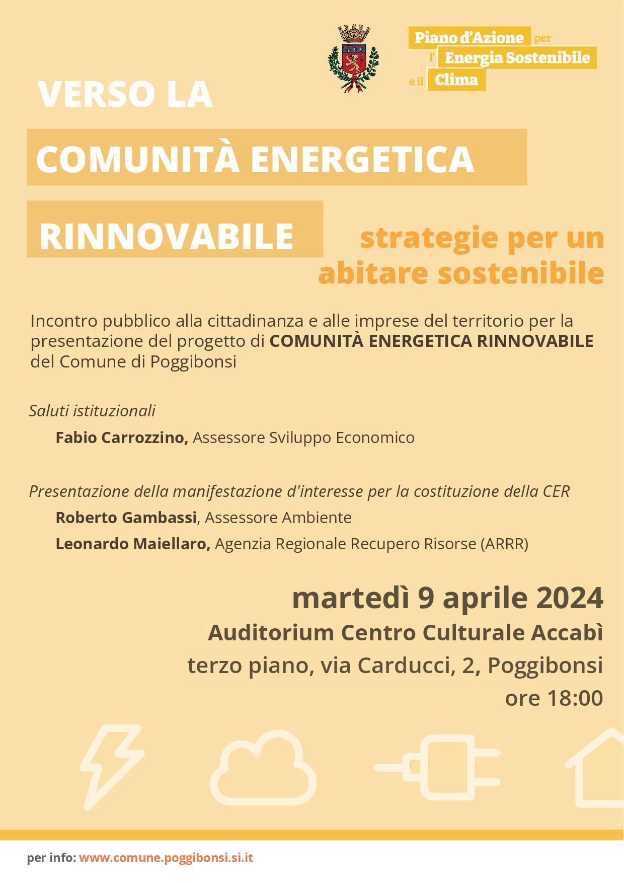 Poggibonsi verso la Comunità Energetica Rinnovabile (CER)